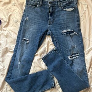 Distressed Blue Jeans
